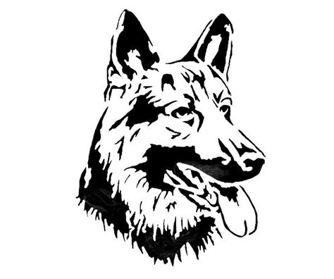 Stencils Crafts Templates Scrapbooking German Shepherd Dog 1b Stencil