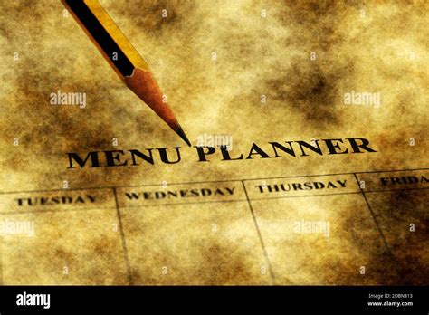 Menu Planner Grunge Concept Stock Photo Alamy