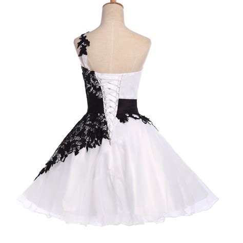 New Arrival White And Black Homecoming Dresshigh Quality Homecoming