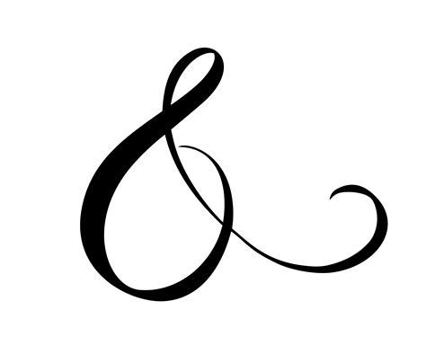 Custom Decorative Ampersand Isolated On White Hand Written Calligraphy