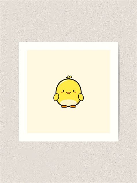 Cute Happy Chick On Yellow Art Print For Sale By Ennbe Redbubble