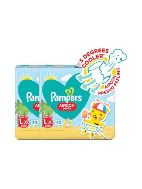 Pampers Aircon Pants Diapers Large 30s X 2 Packs 60 Pcs Edamama