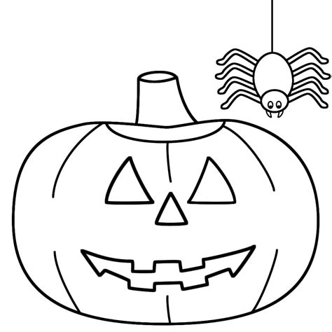Print Spider Pumpkin Simple Halloween Coloring Pages Or Download
