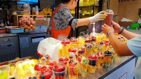 Korea Street Food Real Fruit Juice How To Eat Fruit Youtube