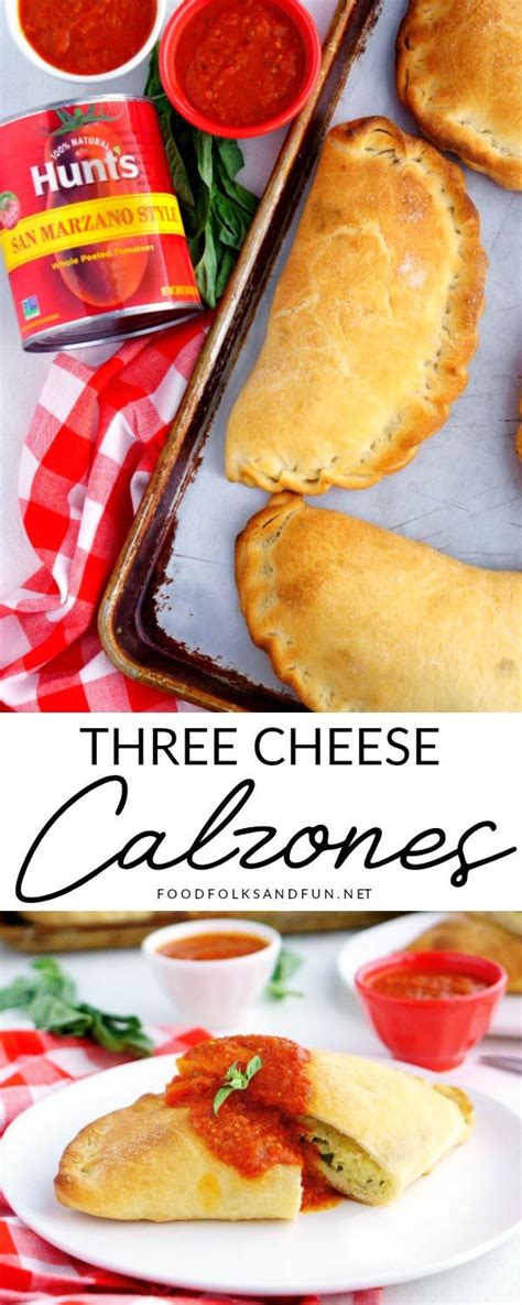 This Homemade Three Cheese Calzones Recipe Makes 6 Large Calzones They