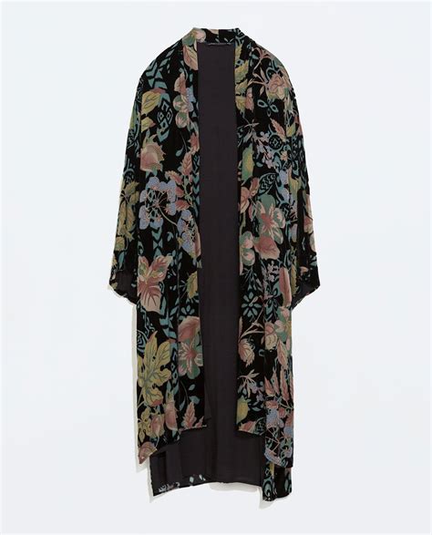 Zara Última Semana Kimono Largo Terciopelo Kimono Fashion Velvet