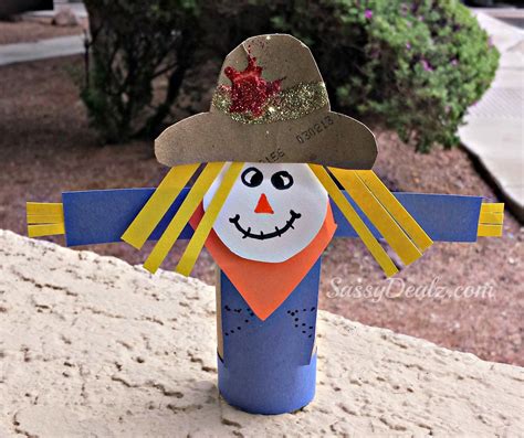 Scarecrow Toilet Paper Roll Craft For Kids Halloween And Fall Idea
