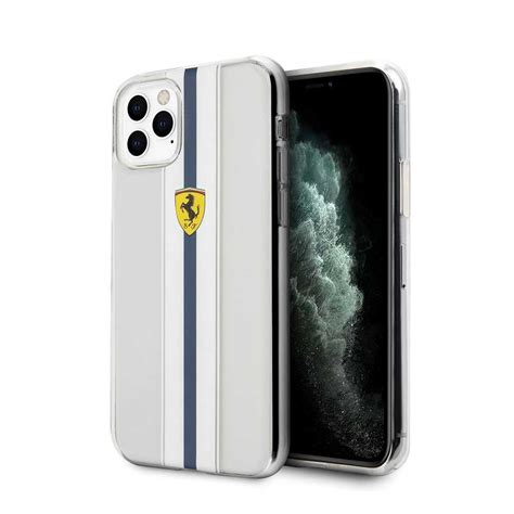 Ferrari ® For Apple Iphone 11 Pro Max Pista Blue Stripe Clear Series