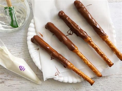 Hand Dipped Caramel Chocolate Covered Pretzel Rods Teaspoon Of Goodness