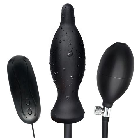 10 Modes Vibrating Inflatable Anal Plug Dildo Pump Anal Dilator