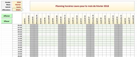 5 ou 7 jours, période au choix, couleurs personnalisables. Créer des calendriers et plannings automatiques avec Excel