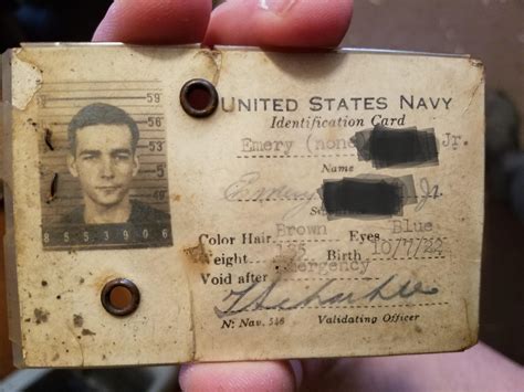 My Grandfathers Ww2 Navy Id Card Roldschoolcool