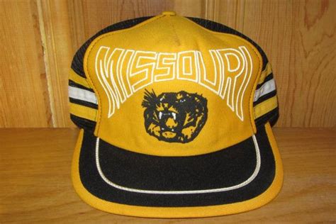 University Of Missouri Tigers Vintage 80s Mizzou Mu Black Mesh Etsy Missouri Tigers Black