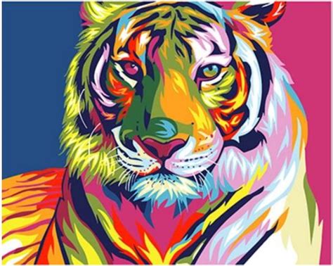 Abstract Colorful Tiger Painting In 2019 Tiger Painting Painting