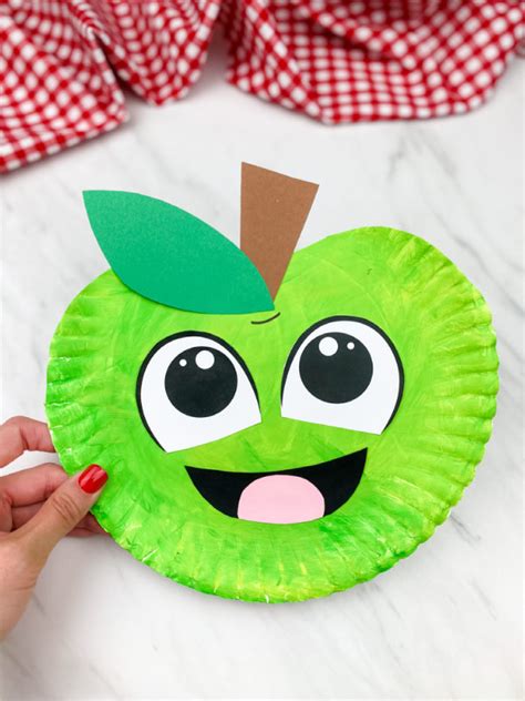 Paper Plate Apple Craft For Kids Free Template