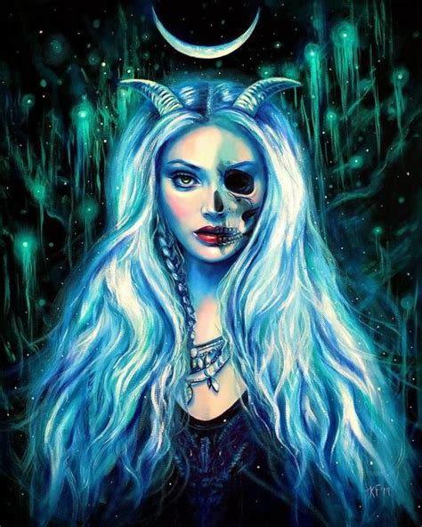 Fantasy Art Print Hel Norse Goddess Hel Pagan Art Halloween Art