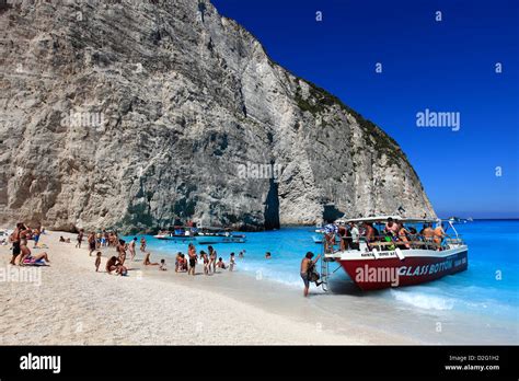 View Of Navagio Beach Also Known As Shipwreck Cove Or Smugglers Bay