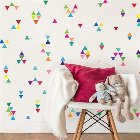 96 Mini Rainbow Triangle Wall Decals Geometric Wall Stickers Eco
