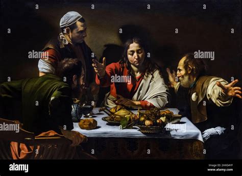 Supper At Emmaus Michelangelo Merisi Da Caravaggio 1601 Oil And