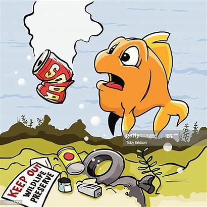Pollution Water Fish Cartoons Illustrations Rf