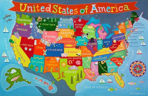 United States Map For Kids Map