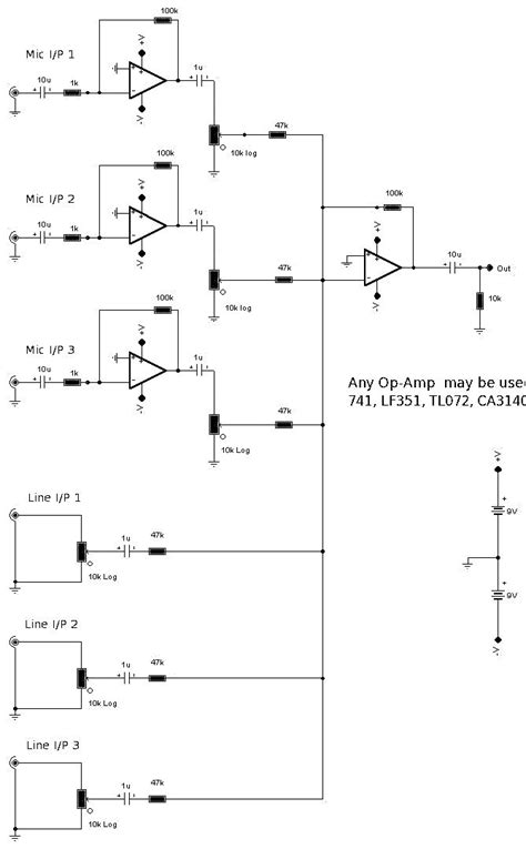 6 Channel Audio Mixer Circuit Diagram Symbols Zoya Circuit