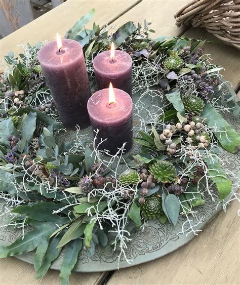Krans Inspireret Af Lavendelens Støvede Farver Deko Weihnachten