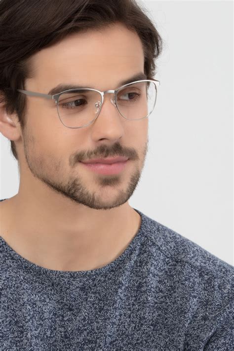 Ember Square Silver Full Rim Eyeglasses Eyebuydirect