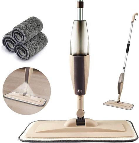Figment Microfiber Spray Mop For Floor Cleaning Dry Wet Wood Floor Mop With Pcs Washable Pads