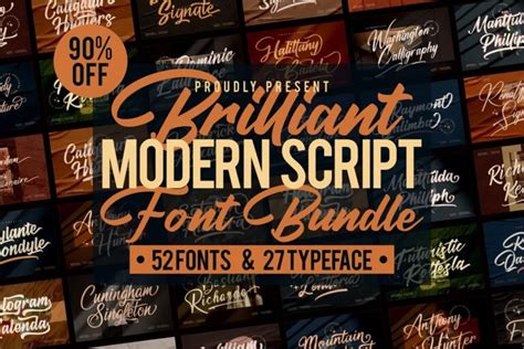 Sale Brilliant Modern Script Font Bundle Letterena Studios