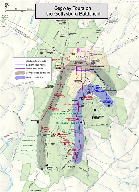Route Map Gettysburg Segway Tours Segway Tours Of The Gettysburg