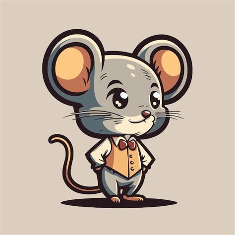 Ratón De Dibujos Animados Ilustración Vectorial De Un Lindo Ratón De