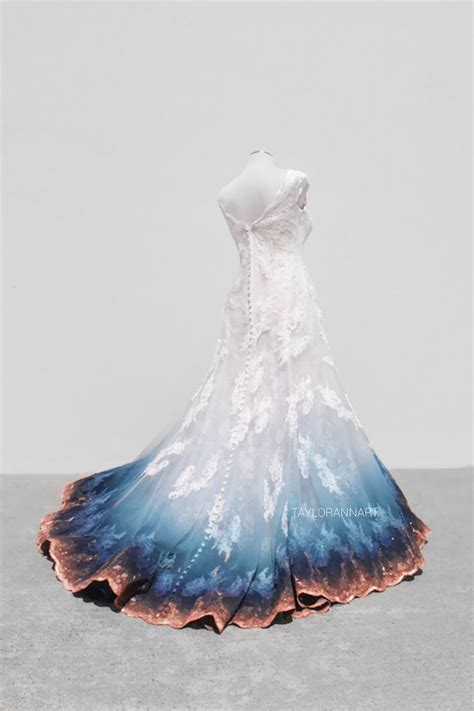 Taylor Ann Art Painted Wedding Dress Dye Wedding Dress Ombre