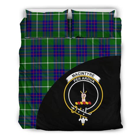 Macintyre Hunting Modern Tartan Clan Badge Bedding Set Wave Style
