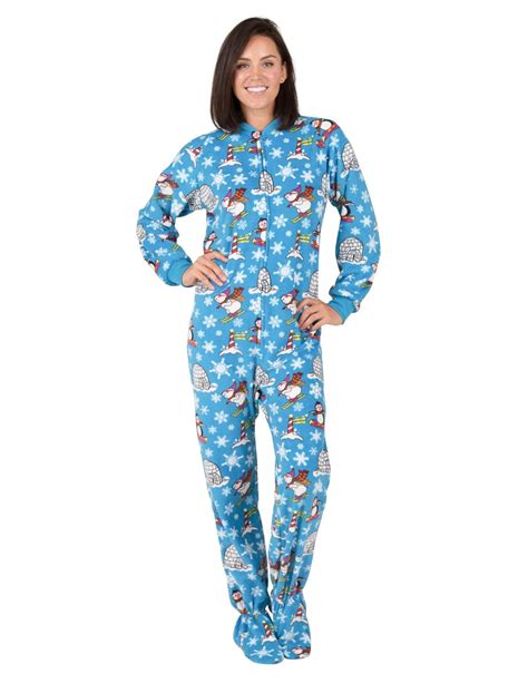 Footed Pajamas Winter Wonderland Adult Fleece One Piece Adult