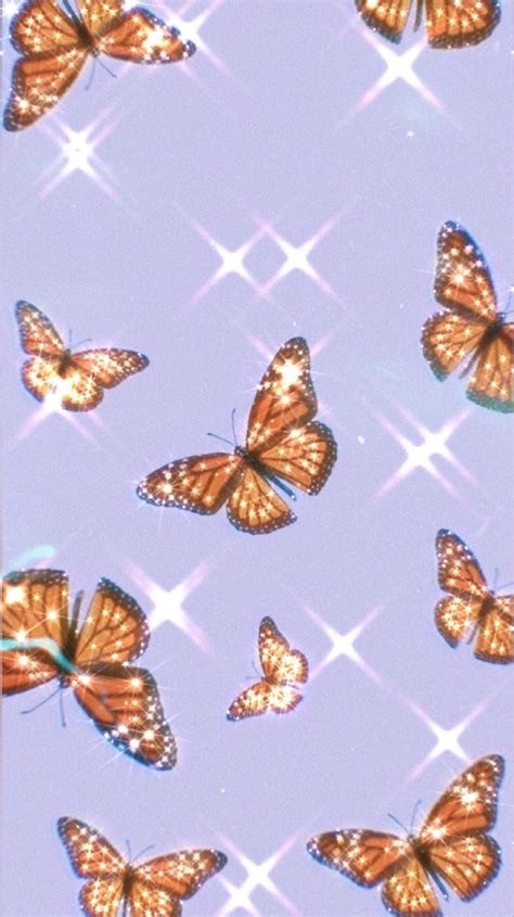 Sparkly Butterfly Wallpaper Purple Butterfly Background Aesthetic