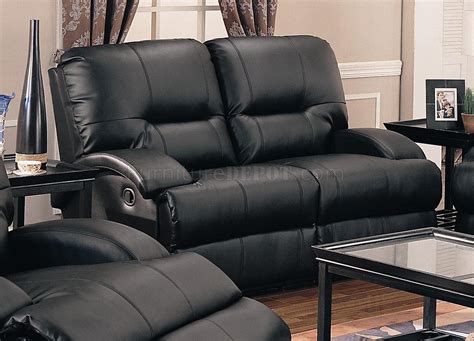 Black Bonded Leather Motion Living Room Sofa Woptions