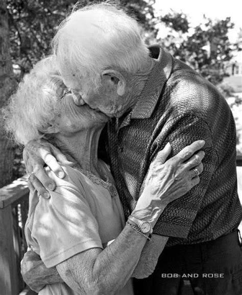 Affection Old Couples True Love Growing Old Together