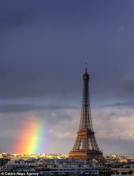 Double Rainbow Shines Above Pariss Most Famous Landmark The Eiffel