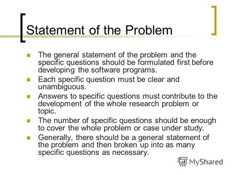 Thesis Statement Of The Problem Definition