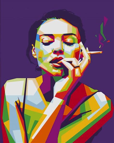 Pop Art Girl Smoking New Paint By Number Canvas Paint By Numbers