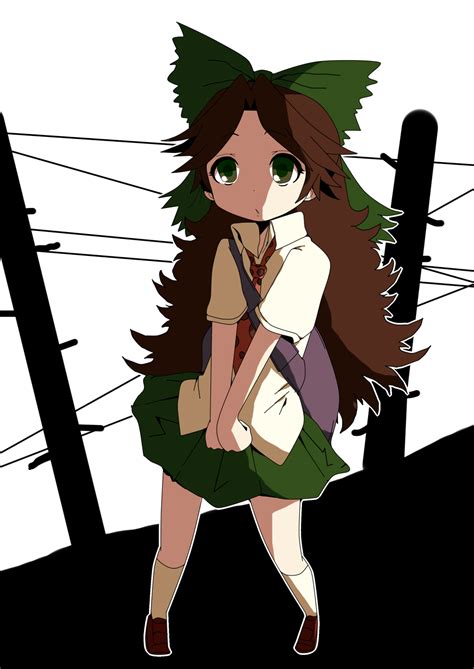 Safebooru Ayase08 Brown Hair Green Eyes Highres Long Hair Pun2 Reiuji