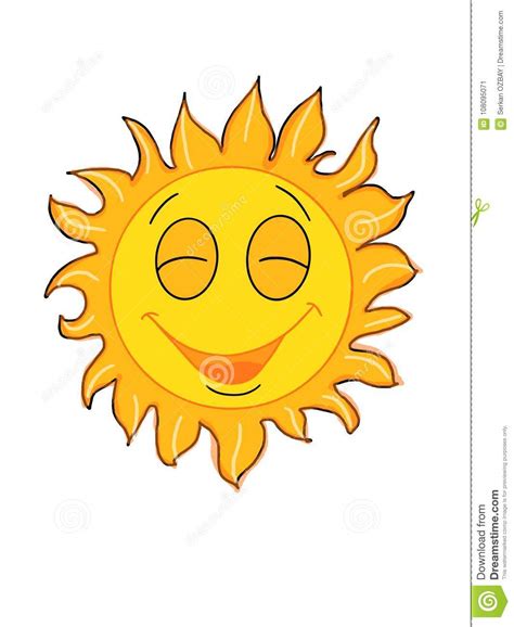 Cute Sun Smiling And Happy Illustration Drawing Cartoon And White
