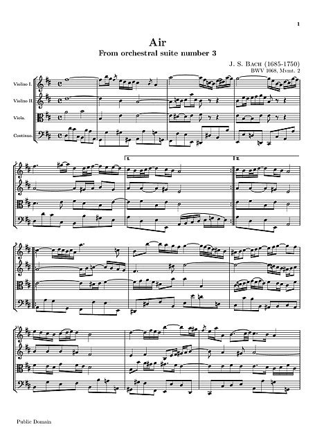 Laria Sulla Quarta Corda Orchestral Suite Overture No 3 Air On A
