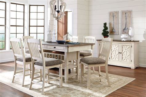 Bolanburg White and Gray Rectangular Counter Height Dining Room Set ...