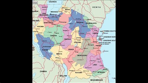 Map Of Tanzania Ramani Ya Tanzania Youtube