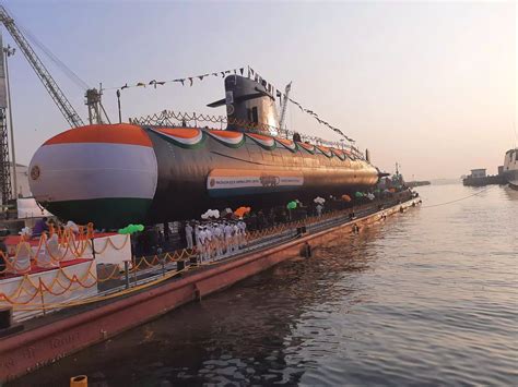 Indian Navys Fifth Scorpene Class Submarine Vagir Launched At Mumbais