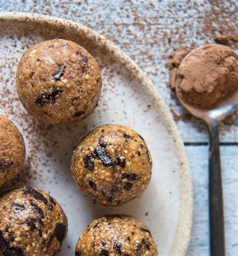 Caramel Choc Chip Bliss Balls ~ Wholefood Simply