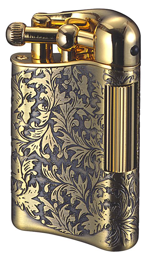 Sarome Flint Cigarette Lighter Sd12 11 Antique Brass Arabesque