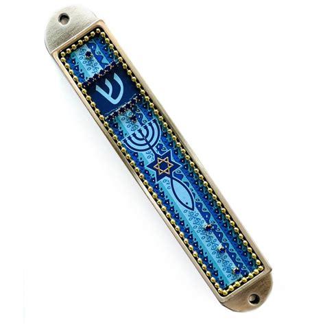 Blue Messianic Grafted In Mezuzah Home Decor My Jerusalem Store